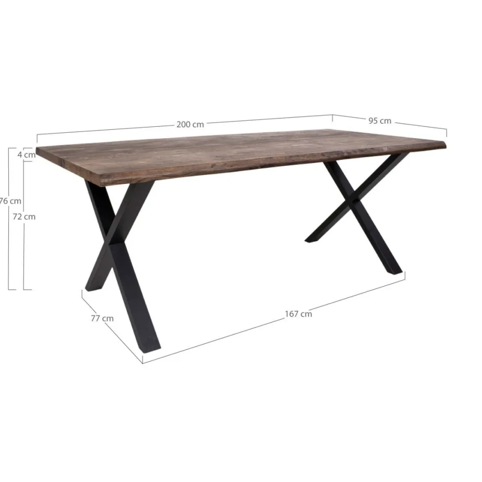 Toulon spisebord røkt eik 200 cm