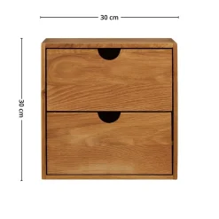 Townsville vegghylle med skuffer eik 18 x 30 x 30 cm