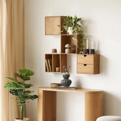 Townsville vegghylle med vertikale rom eik 18 x 30 x 30 cm