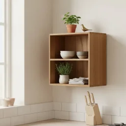 Townsville vegghylle med vertikale rom eik 18 x 30 x 30 cm