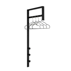 Trento vegghengt klesstativ sort metall 82 cm