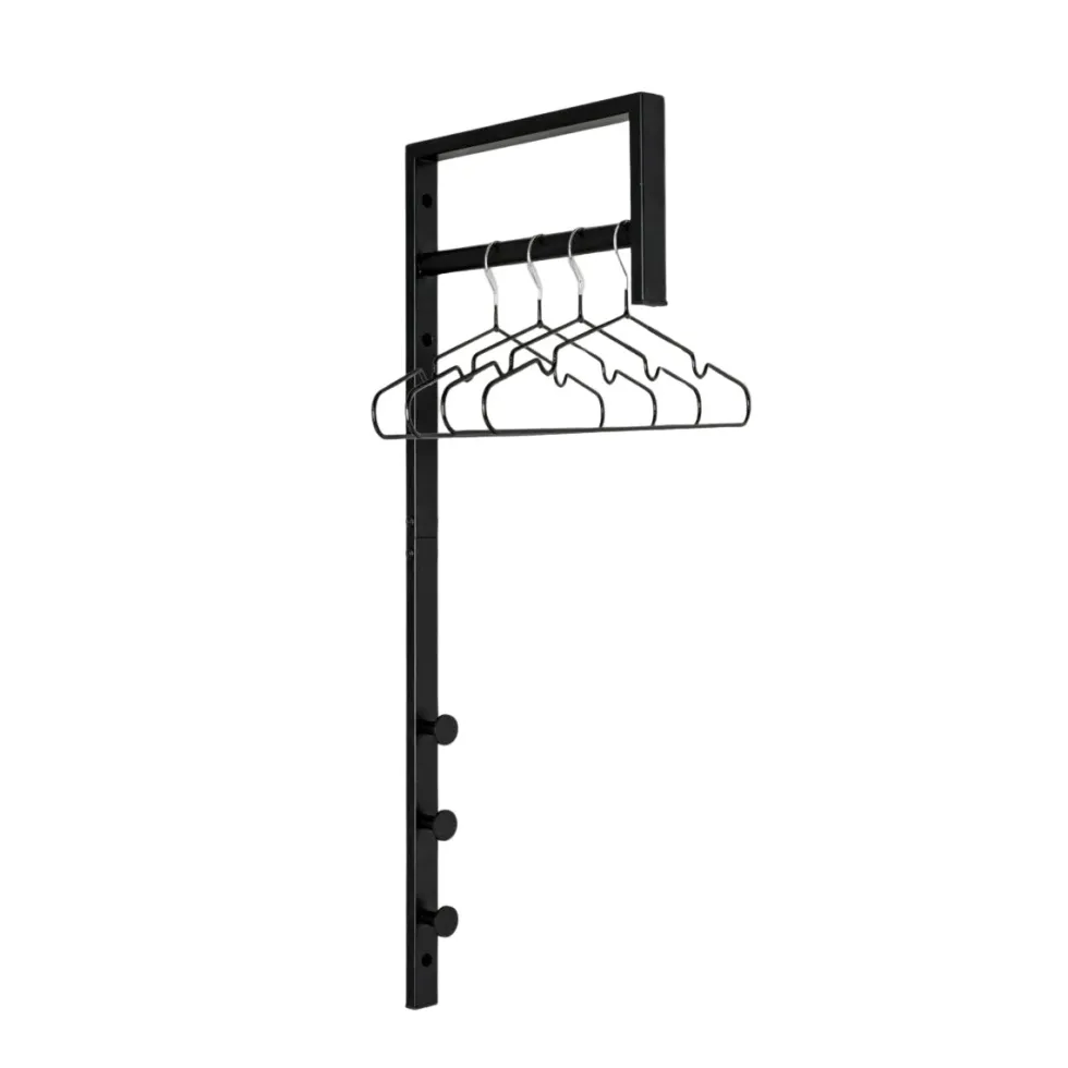 Trento vegghengt klesstativ sort metall 82 cm