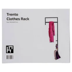 Trento vegghengt klesstativ sort metall 82 cm