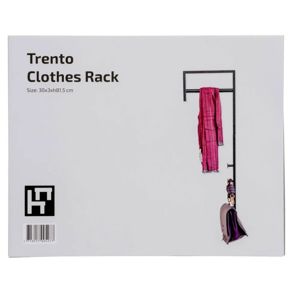 Trento vegghengt klesstativ sort metall 82 cm