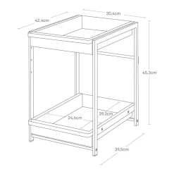 Uttrekkbar oppbevaringshylle sort 42 x 30 x 42 cm