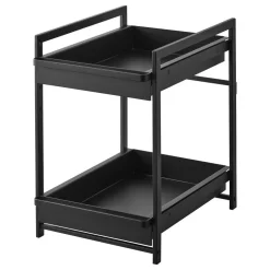 Uttrekkbar oppbevaringshylle sort 42 x 30 x 42 cm