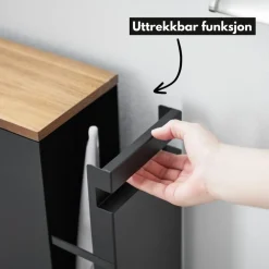 Uttrekkbar oppbevaringshylle sort, 55 x 56 cm