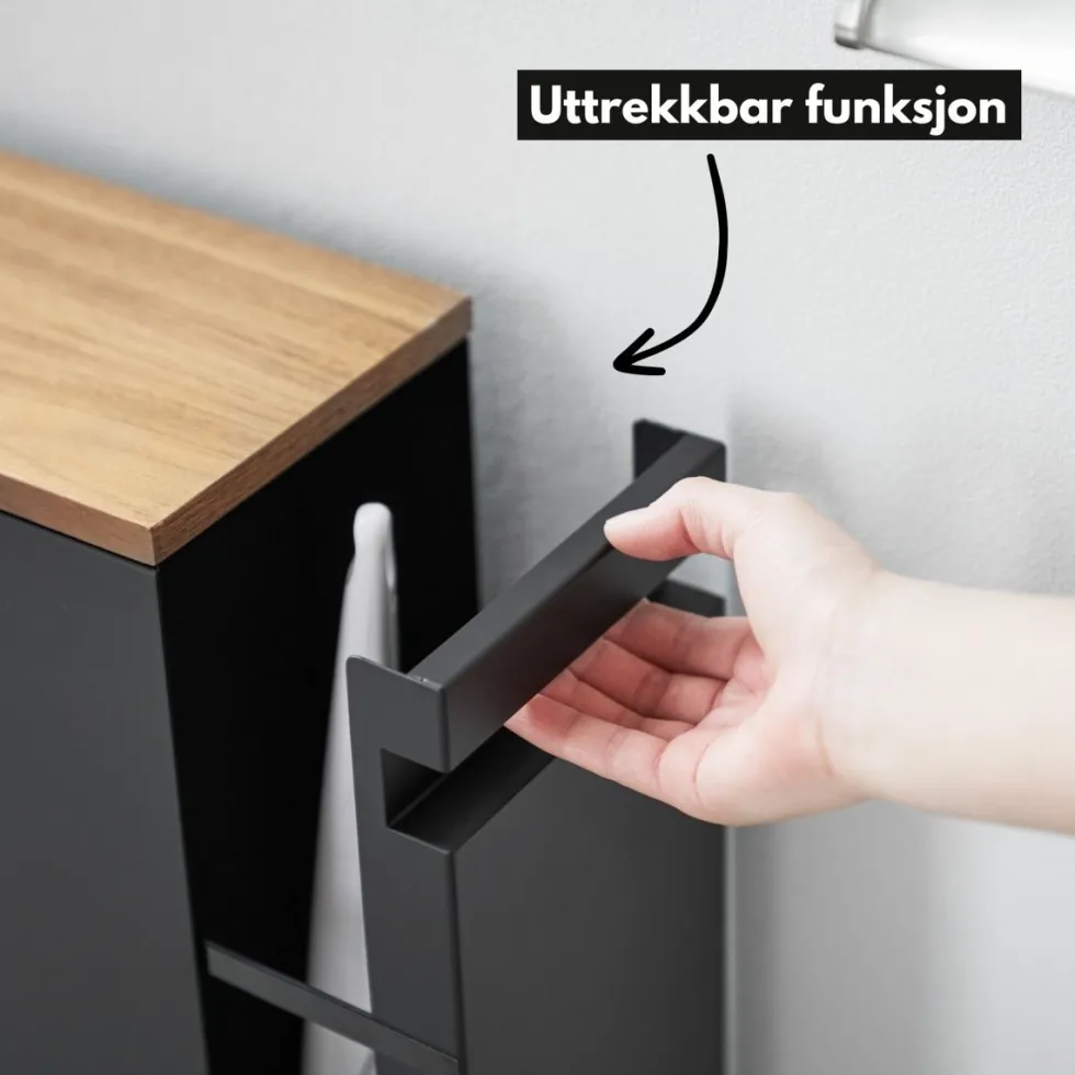 Uttrekkbar oppbevaringshylle sort, 55 x 56 cm