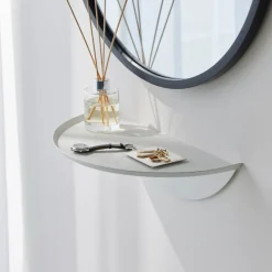 Vegghylle halvrund hvit 40 cm