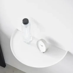 Vegghylle halvrund hvit 40 cm