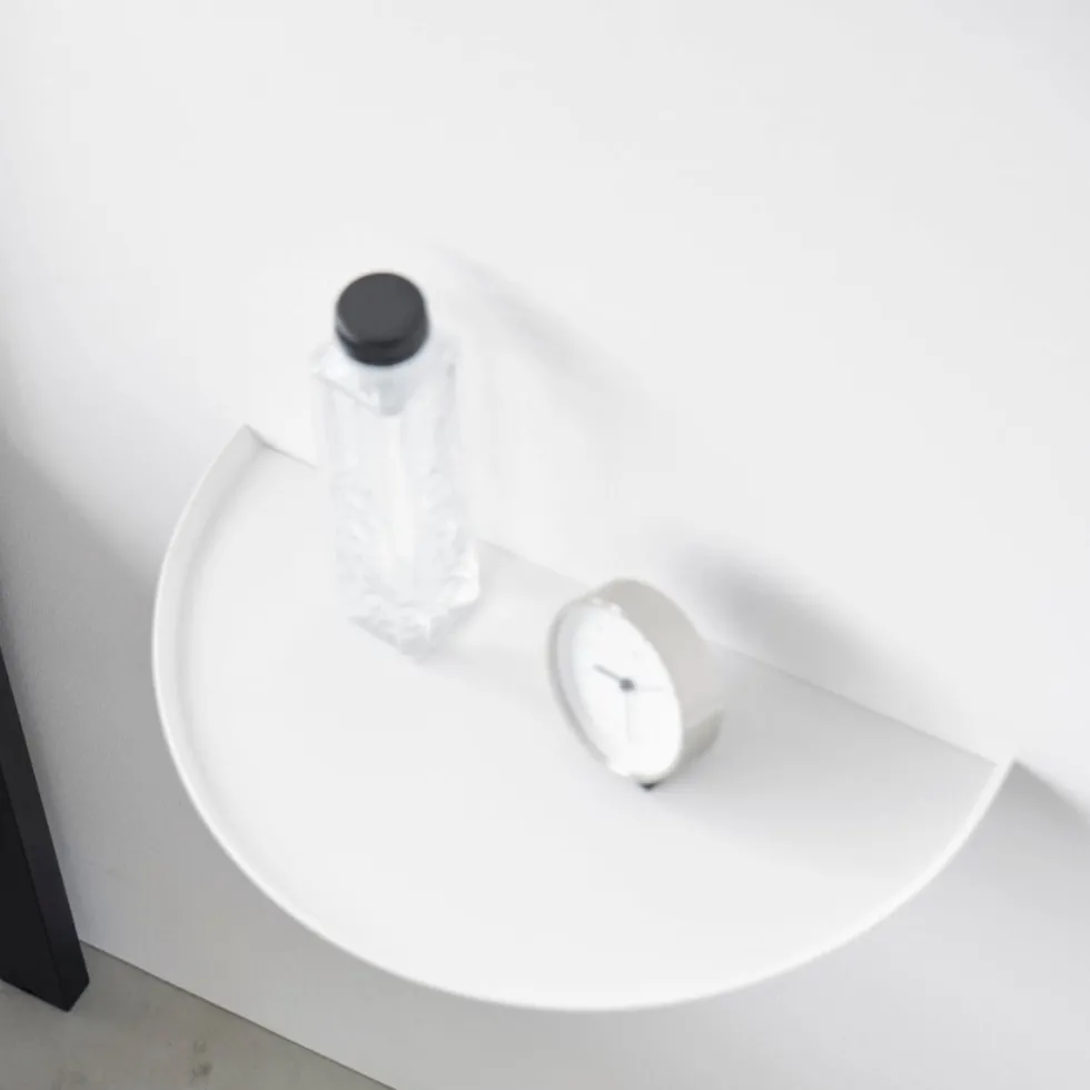 Vegghylle halvrund hvit 40 cm