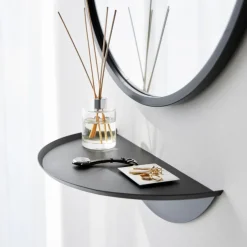 Vegghylle halvrund sort 40 cm