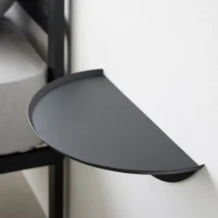 Vegghylle halvrund sort 40 cm