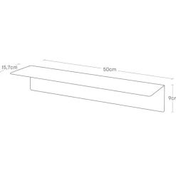 Vegghylle i sort metall 50 x 15,7 cm