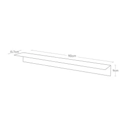 Vegghylle i sort metall 90 x 9 cm