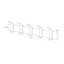 Veggmontert knaggrekke brun 50 x 10 cm