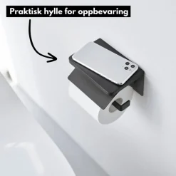 Veggmontert toalettpapirholder sort