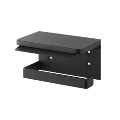Veggmontert toalettpapirholder sort