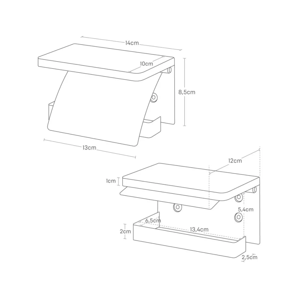 Veggmontert toalettpapirholder hvit