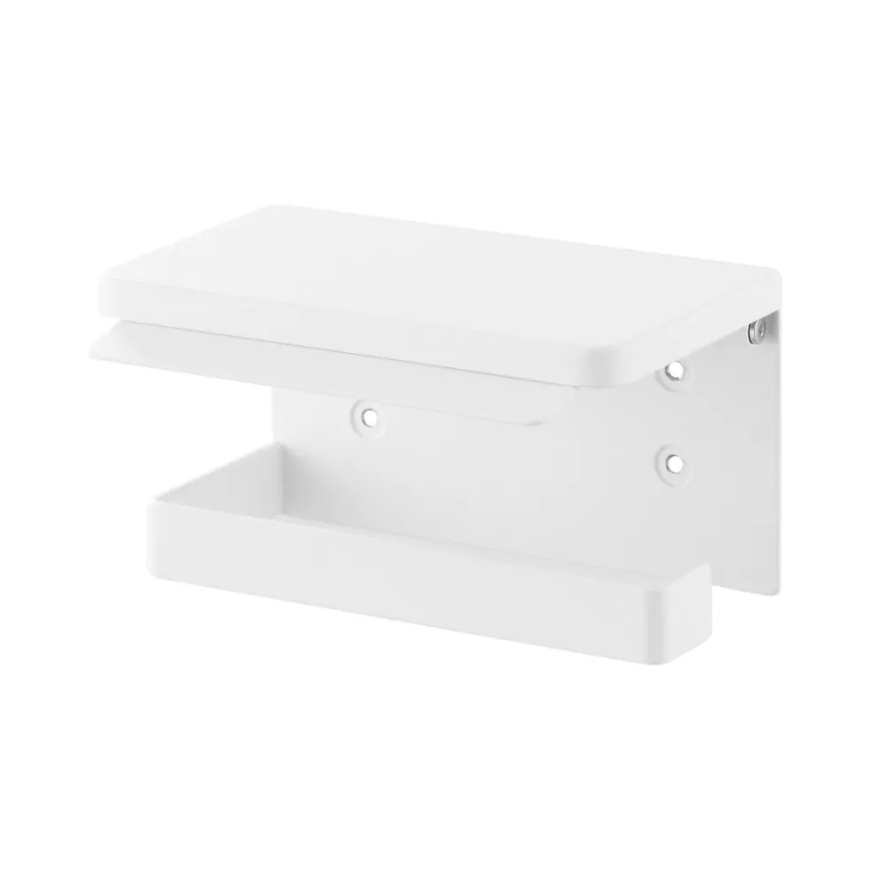Veggmontert toalettpapirholder hvit