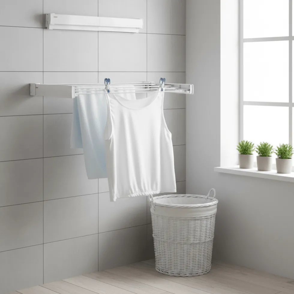 Veggmontert tørkestativ Hvit 72 cm