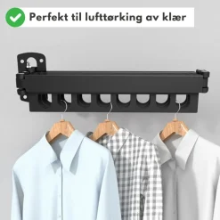 Veggmontert tørkestativ, uttrekkbart