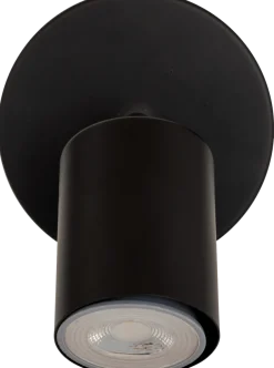 Vico vegg- og taklampe sort med 1 justerbar spot 10 cm