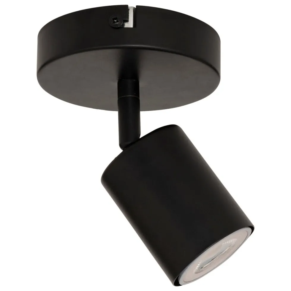 Vico vegg- og taklampe sort med 1 justerbar spot 10 cm