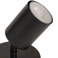 Vico vegg- og taklampe sort med 1 justerbar spot 10 cm