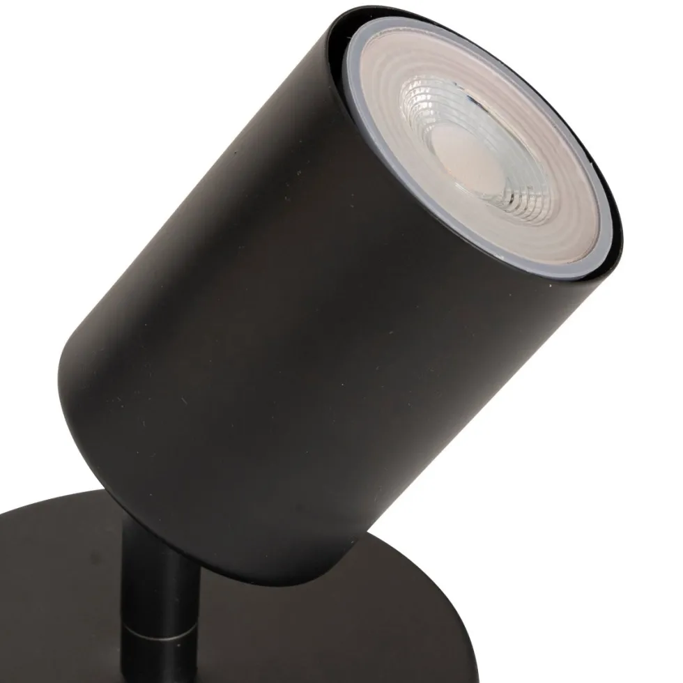 Vico vegg- og taklampe sort med 1 justerbar spot 10 cm