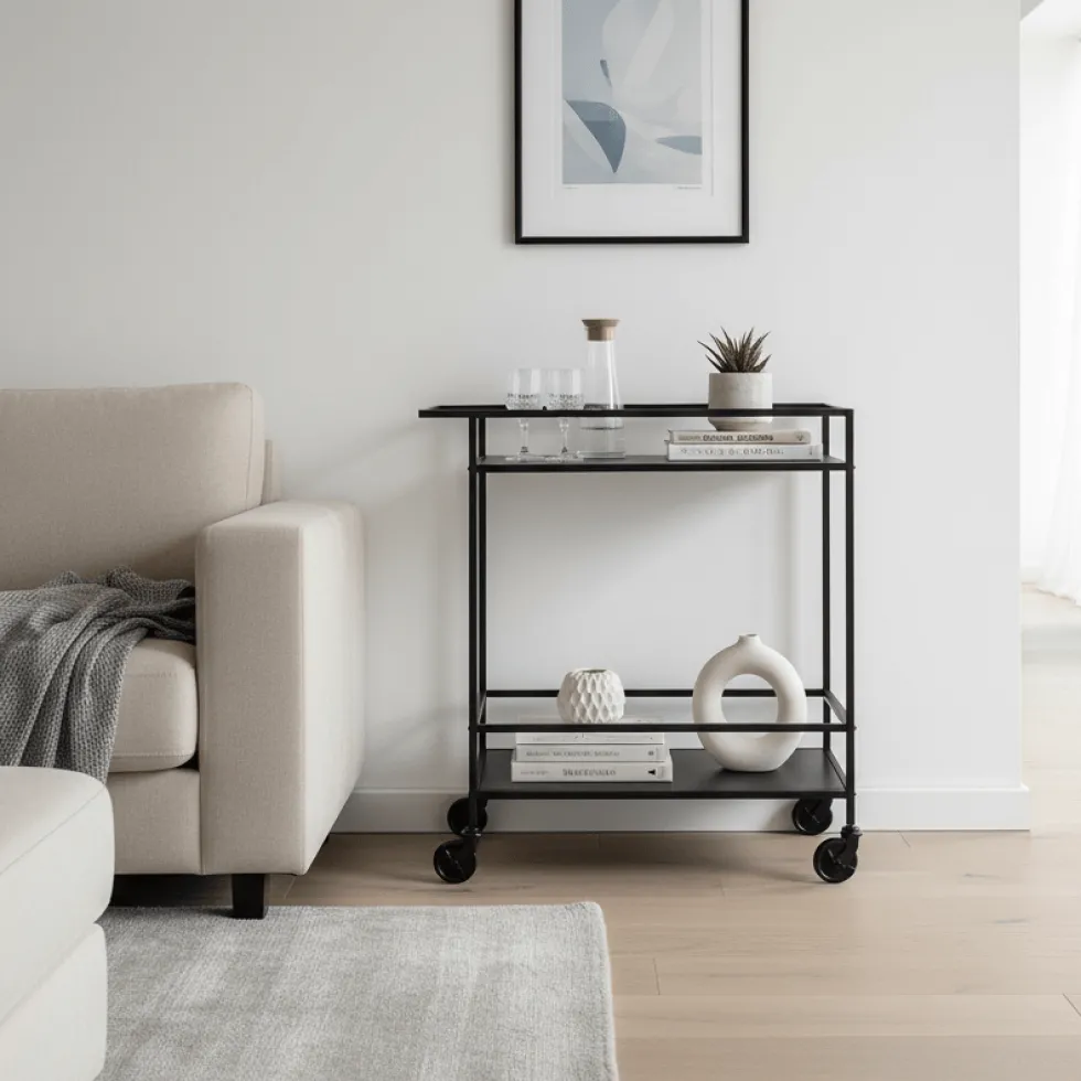 Vita barvogn 68 x 40 x 79 cm, sort metall