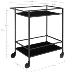 Vita barvogn 68 x 40 x 79 cm, sort metall