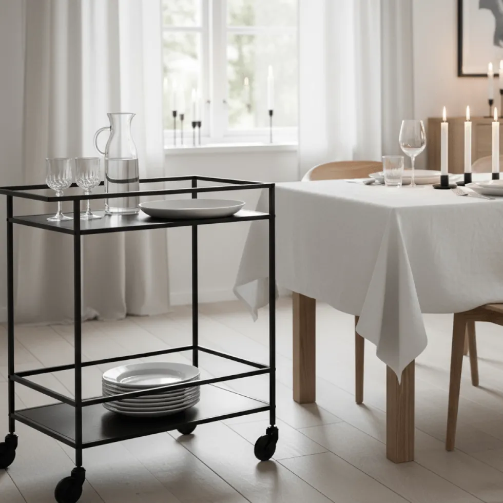 Vita barvogn 68 x 40 x 79 cm, sort metall