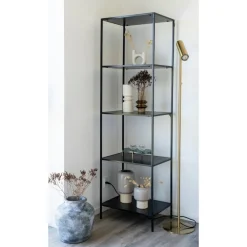 Vita bokhylle 5 hyller sort 51 x 36 x 170 cm