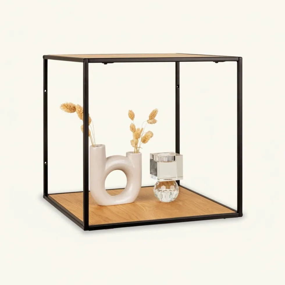 Vita vegghylle eikelook sort ramme 36 x 36 cm