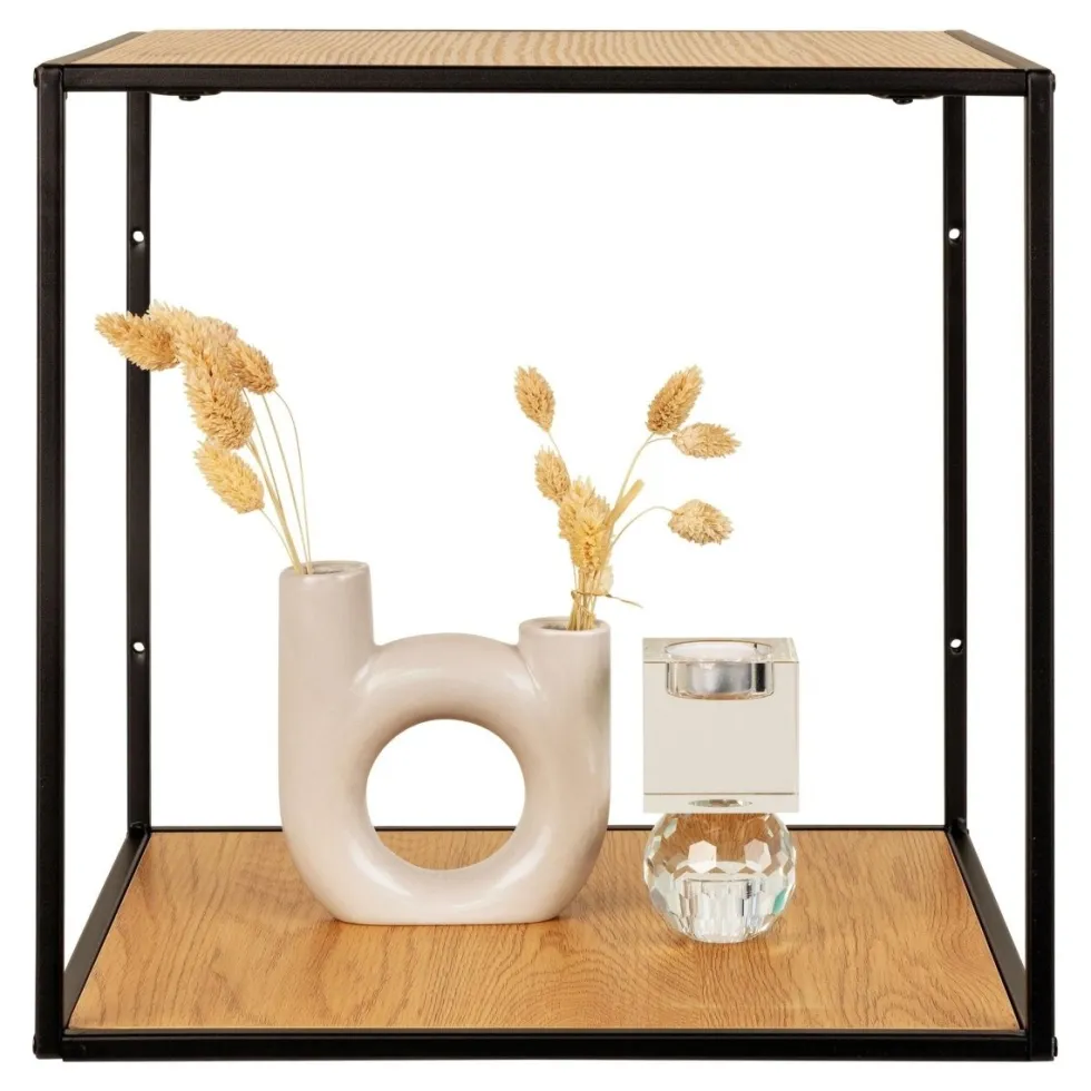 Vita vegghylle eikelook sort ramme 36 x 36 cm