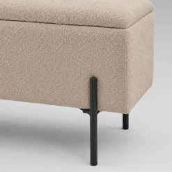 Watford oppbevaringsbenk bouclé beige 95 x 36,5 x 43 cm