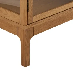 Zamora skjenk 4 glassdører eik natur 180x40x80 cm