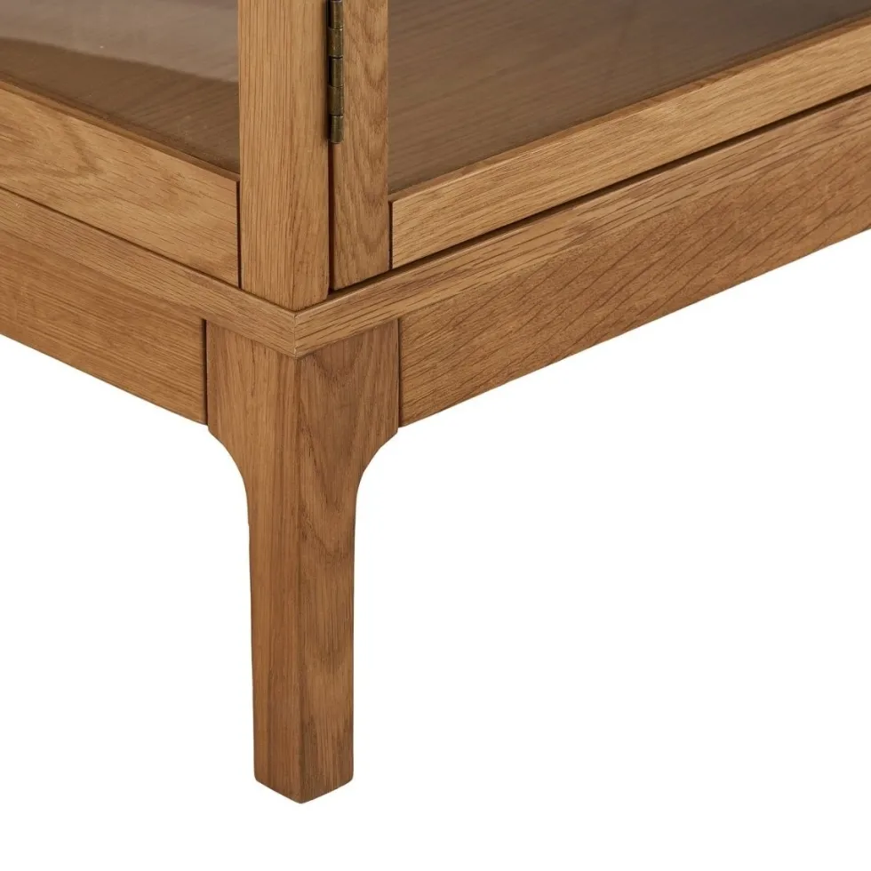 Zamora skjenk 4 glassdører eik natur 180x40x80 cm
