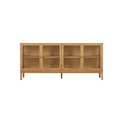 Zamora skjenk 4 glassdører eik natur 180x40x80 cm